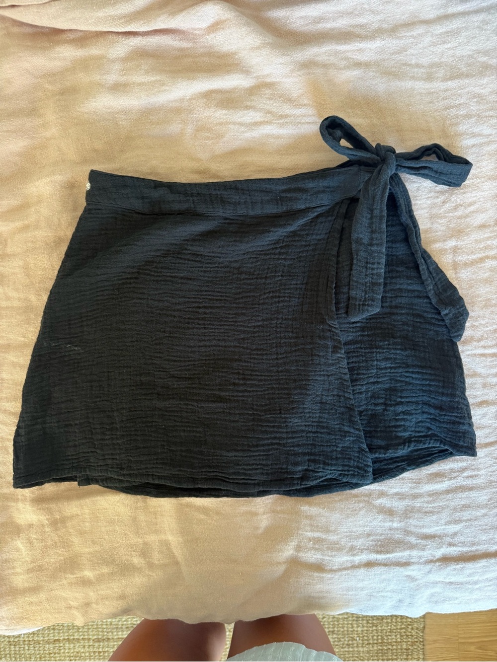 Glassons Black Wrap Mini Skirt - Size 6